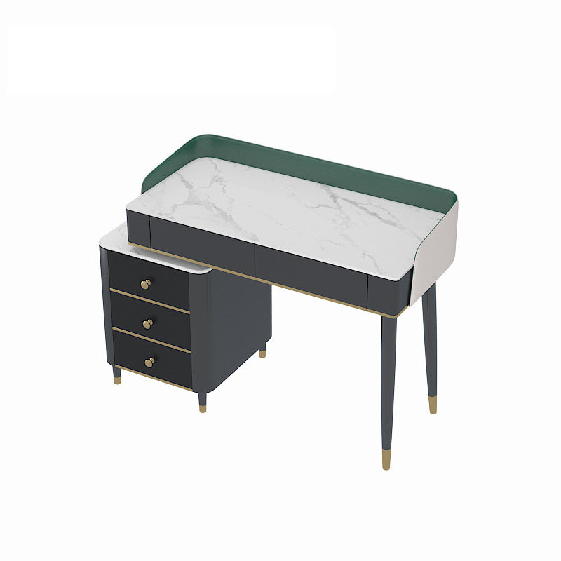 Vanity Set with 2 Storage Drawers Green Make-up Vanity, 15.74" Wide