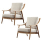 27.55" Wide Rubberwood Arm Chair Synthetic Basic Four Leg Chair White 2 Piece Set Natural Wood Clearhalo 'Accent Chairs' 'accent_chairs' 'Chairs & Seating' 'furn' 'furn_accent_chairs' 'Furniture' 'Living Room Furniture' 6069140