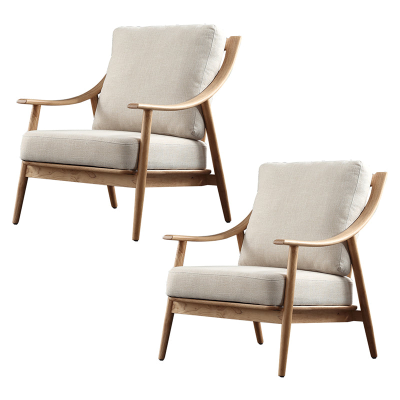 27.55" Wide Rubberwood Arm Chair Synthetic Basic Four Leg Chair White 2 Piece Set Natural Wood Clearhalo 'Accent Chairs' 'accent_chairs' 'Chairs & Seating' 'furn' 'furn_accent_chairs' 'Furniture' 'Living Room Furniture' 6069140
