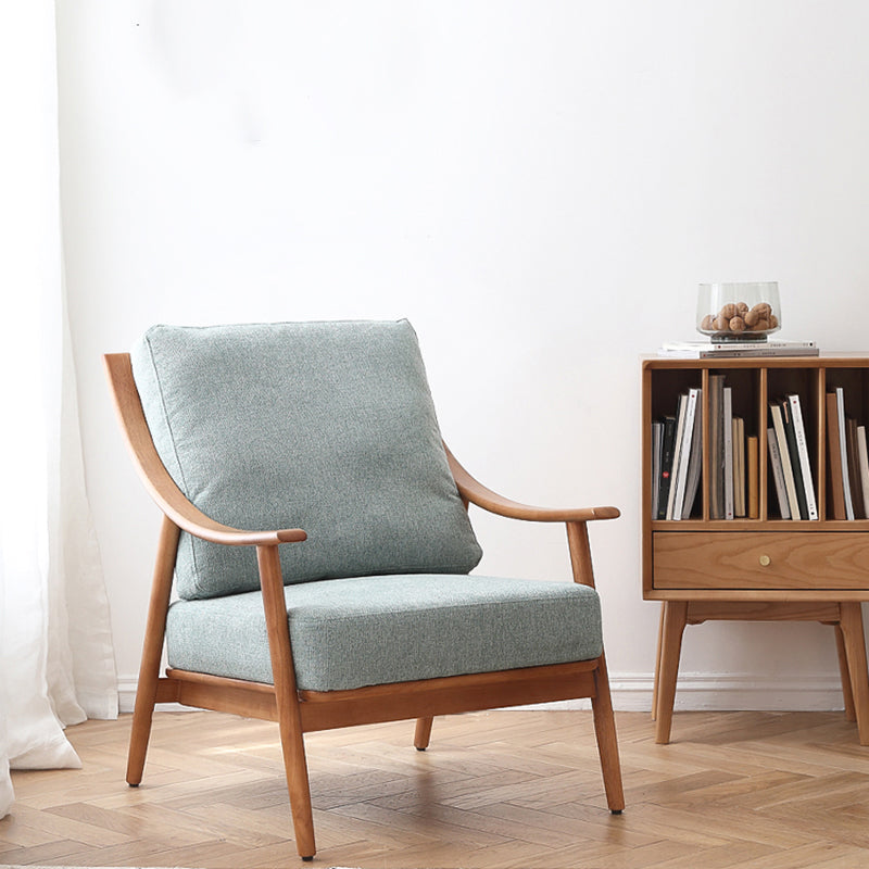 27.55" Wide Rubberwood Arm Chair Synthetic Basic Four Leg Chair Clearhalo 'Accent Chairs' 'accent_chairs' 'Chairs & Seating' 'furn' 'furn_accent_chairs' 'Furniture' 'Living Room Furniture' 6069145