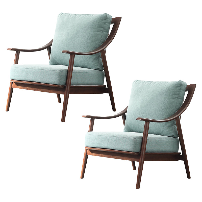 27.55" Wide Rubberwood Arm Chair Synthetic Basic Four Leg Chair Green 2 Piece Set Walnut Clearhalo 'Accent Chairs' 'accent_chairs' 'Chairs & Seating' 'furn' 'furn_accent_chairs' 'Furniture' 'Living Room Furniture' 6069152