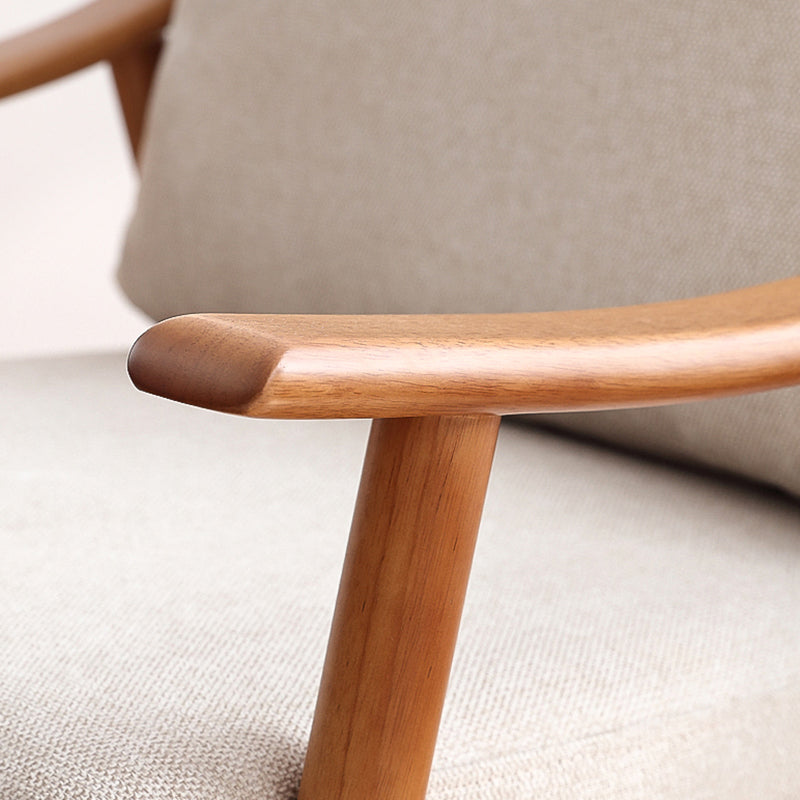 27.55" Wide Rubberwood Arm Chair Synthetic Basic Four Leg Chair Clearhalo 'Accent Chairs' 'accent_chairs' 'Chairs & Seating' 'furn' 'furn_accent_chairs' 'Furniture' 'Living Room Furniture' 6069153