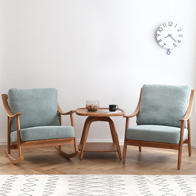 27.55" Wide Rubberwood Arm Chair Synthetic Basic Four Leg Chair Clearhalo 'Accent Chairs' 'accent_chairs' 'Chairs & Seating' 'furn' 'furn_accent_chairs' 'Furniture' 'Living Room Furniture' 6069156