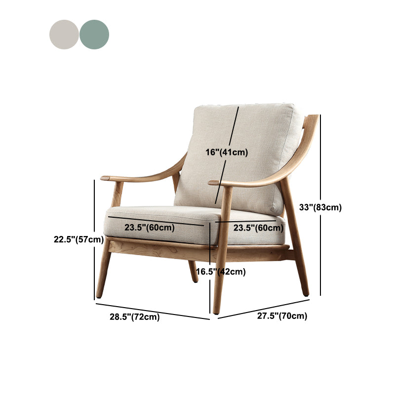 27.55" Wide Rubberwood Arm Chair Synthetic Basic Four Leg Chair Clearhalo 'Accent Chairs' 'accent_chairs' 'Chairs & Seating' 'furn' 'furn_accent_chairs' 'Furniture' 'Living Room Furniture' 6069157