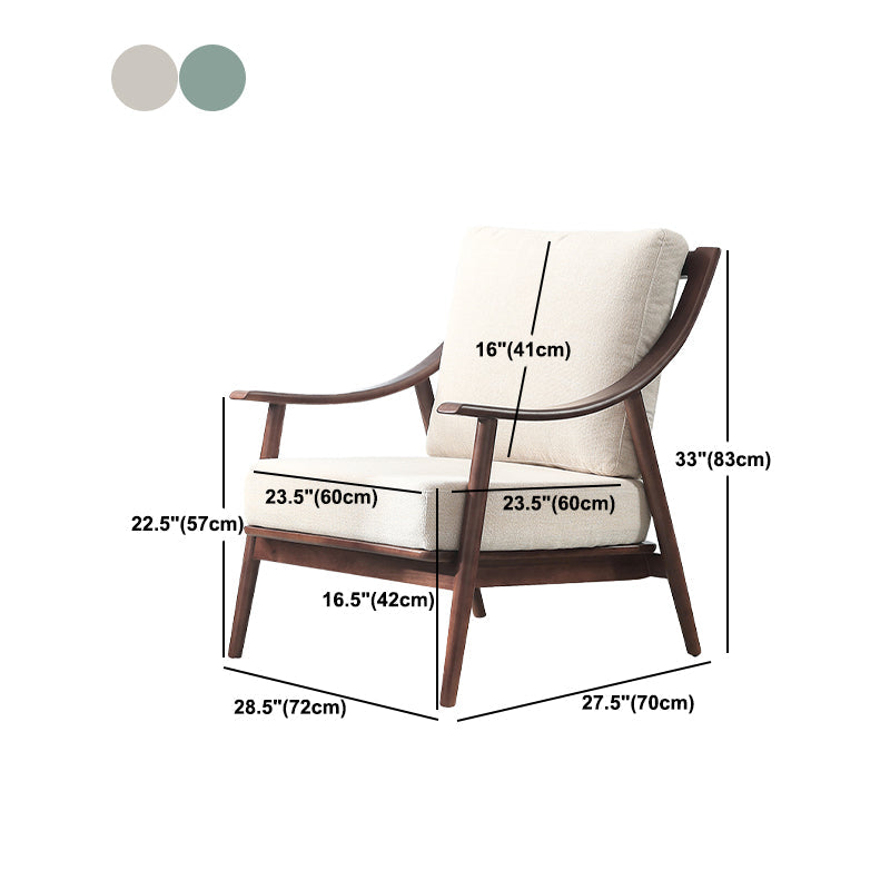 27.55" Wide Rubberwood Arm Chair Synthetic Basic Four Leg Chair Clearhalo 'Accent Chairs' 'accent_chairs' 'Chairs & Seating' 'furn' 'furn_accent_chairs' 'Furniture' 'Living Room Furniture' 6069158