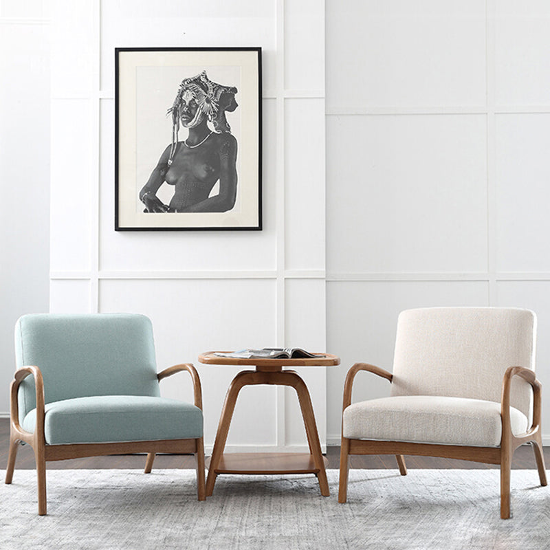 Rubberwood Arm Chair Synthetic Square Arms Chair, 28.34" Wide