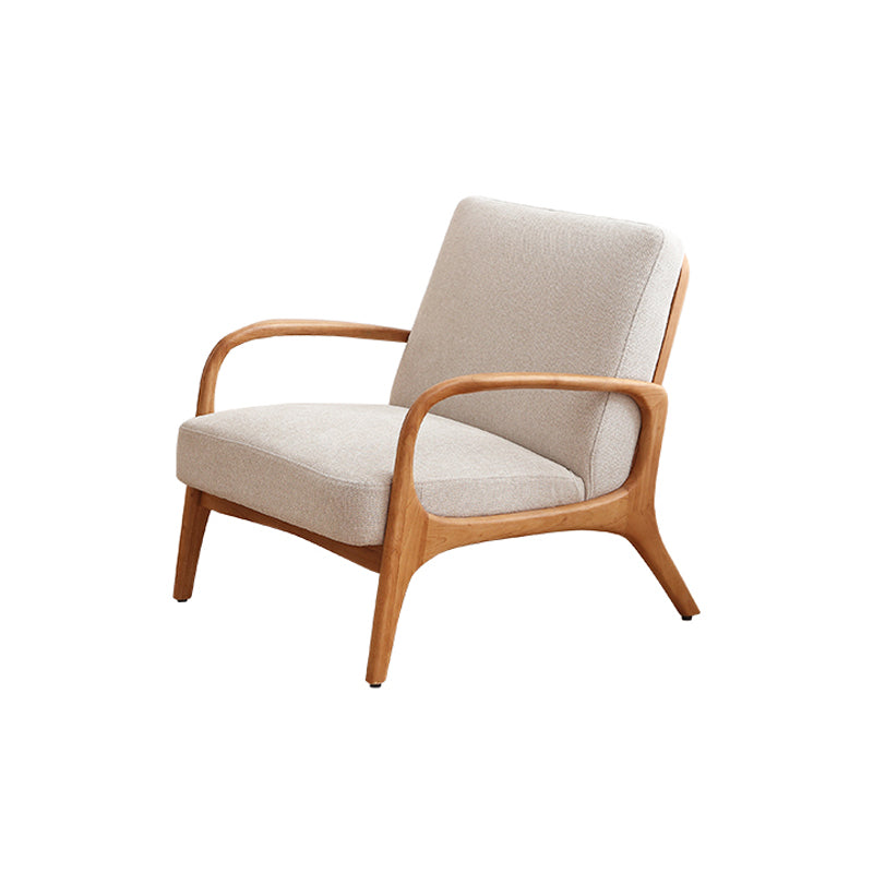 Rubberwood Arm Chair Synthetic Square Arms Chair, 28.34" Wide