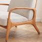 Rubberwood Arm Chair Synthetic Square Arms Chair, 28.34" Wide