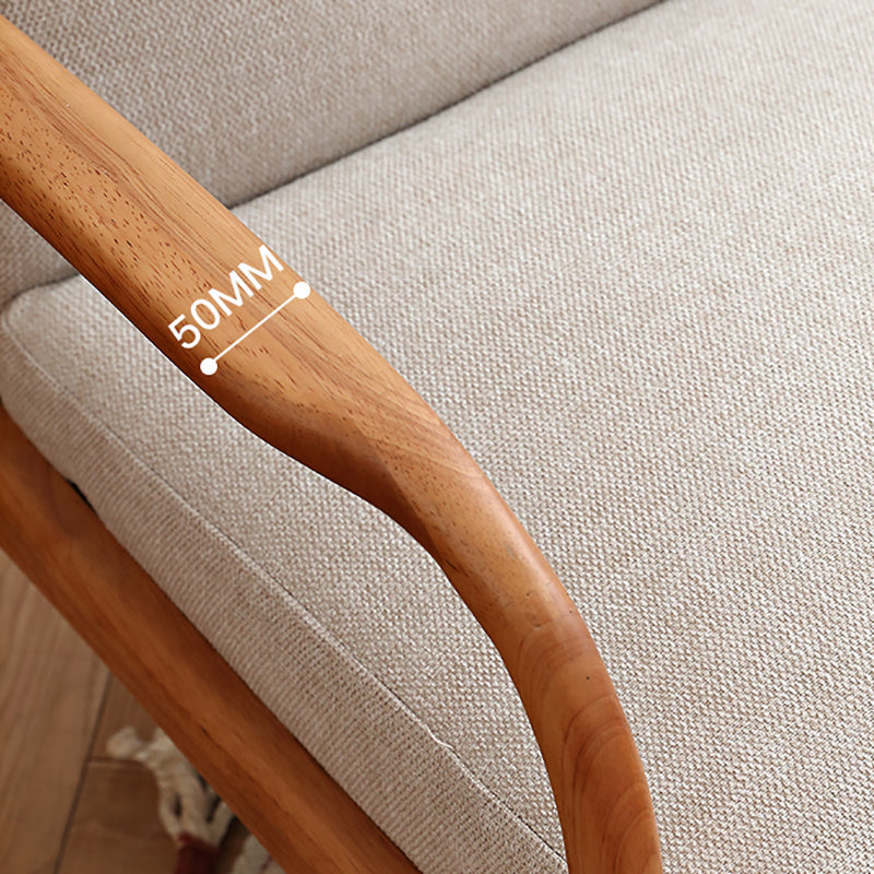 Rubberwood Arm Chair Synthetic Square Arms Chair, 28.34" Wide