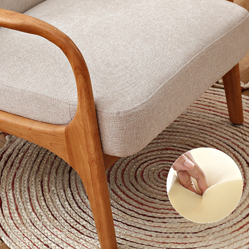 Rubberwood Arm Chair Synthetic Square Arms Chair, 28.34" Wide