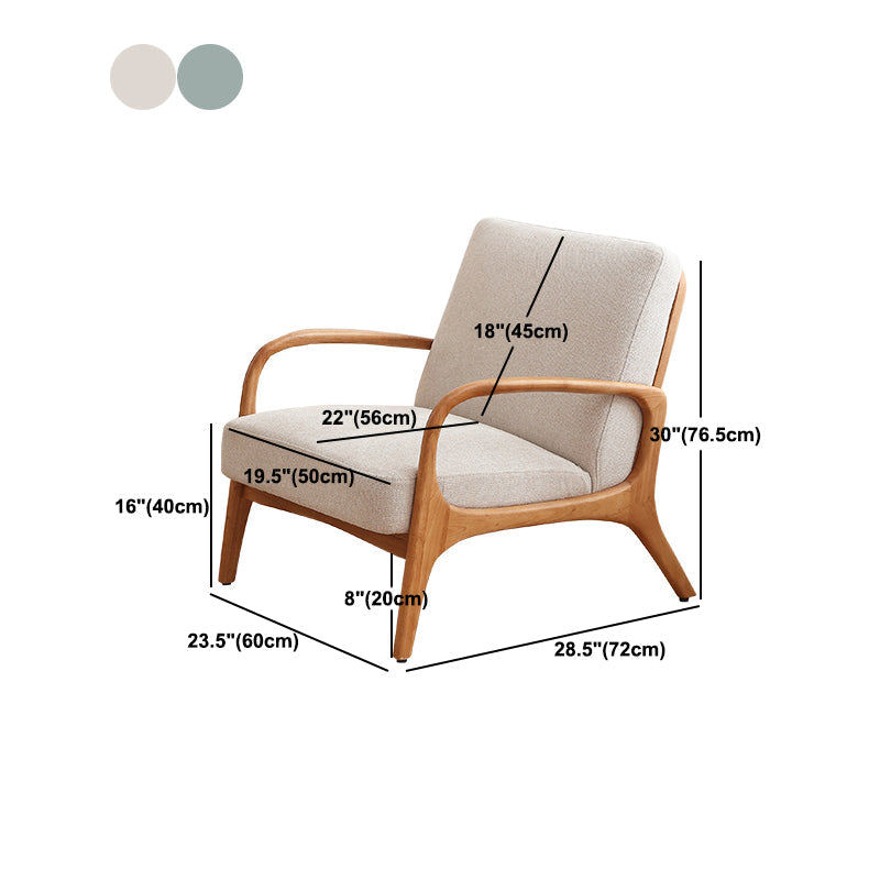 Rubberwood Arm Chair Synthetic Square Arms Chair, 28.34" Wide