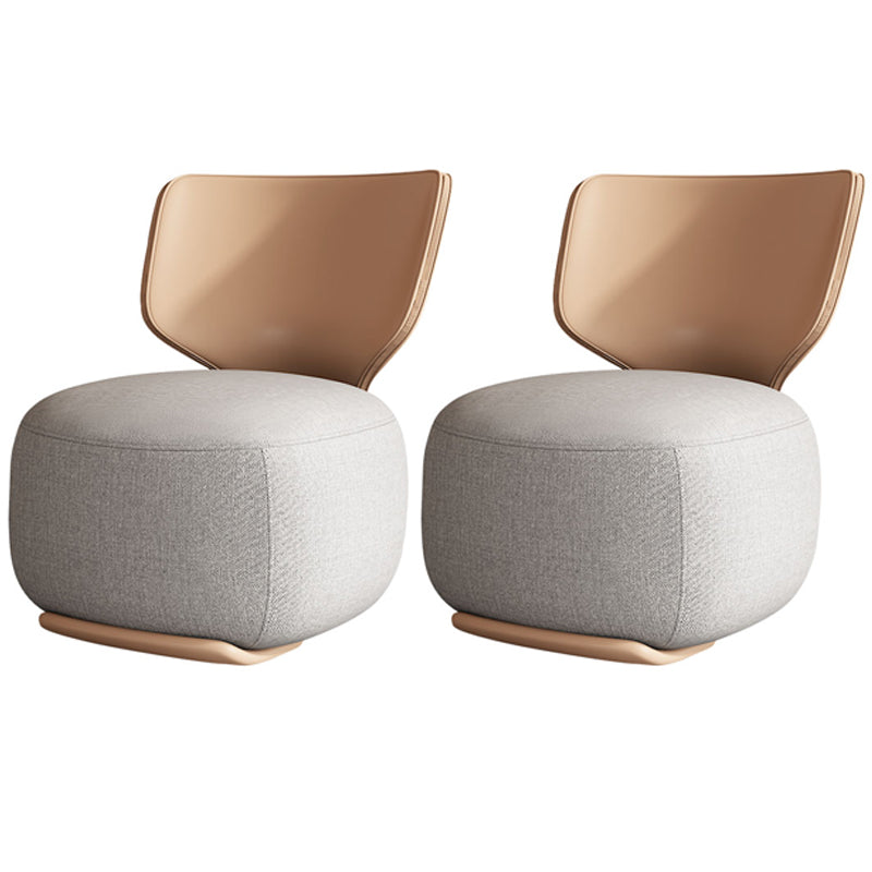 18.11" Wide Armless Chair Accent Chair with Fixed Back for Living Room Grey Linen 2 Piece Set Clearhalo 'Accent Chairs' 'accent_chairs' 'Chairs & Seating' 'furn' 'furn_accent_chairs' 'Furniture' 'Living Room Furniture' 6069186