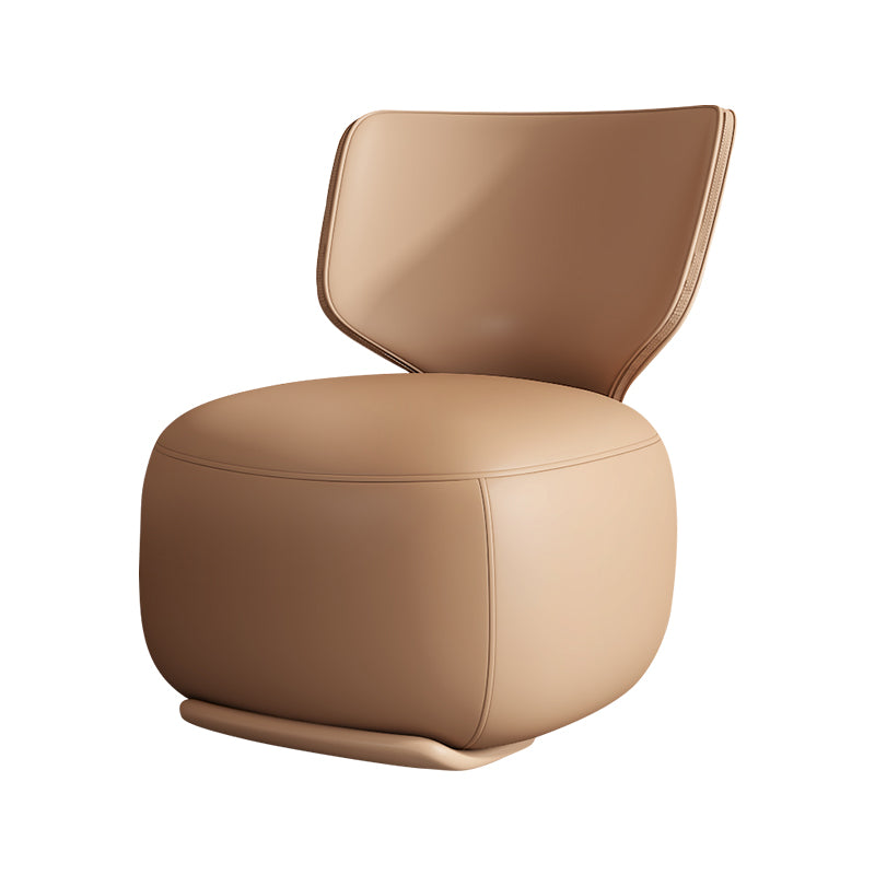18.11" Wide Armless Chair Accent Chair with Fixed Back for Living Room Brown Faux Leather 1 Piece Clearhalo 'Accent Chairs' 'accent_chairs' 'Chairs & Seating' 'furn' 'furn_accent_chairs' 'Furniture' 'Living Room Furniture' 6069197