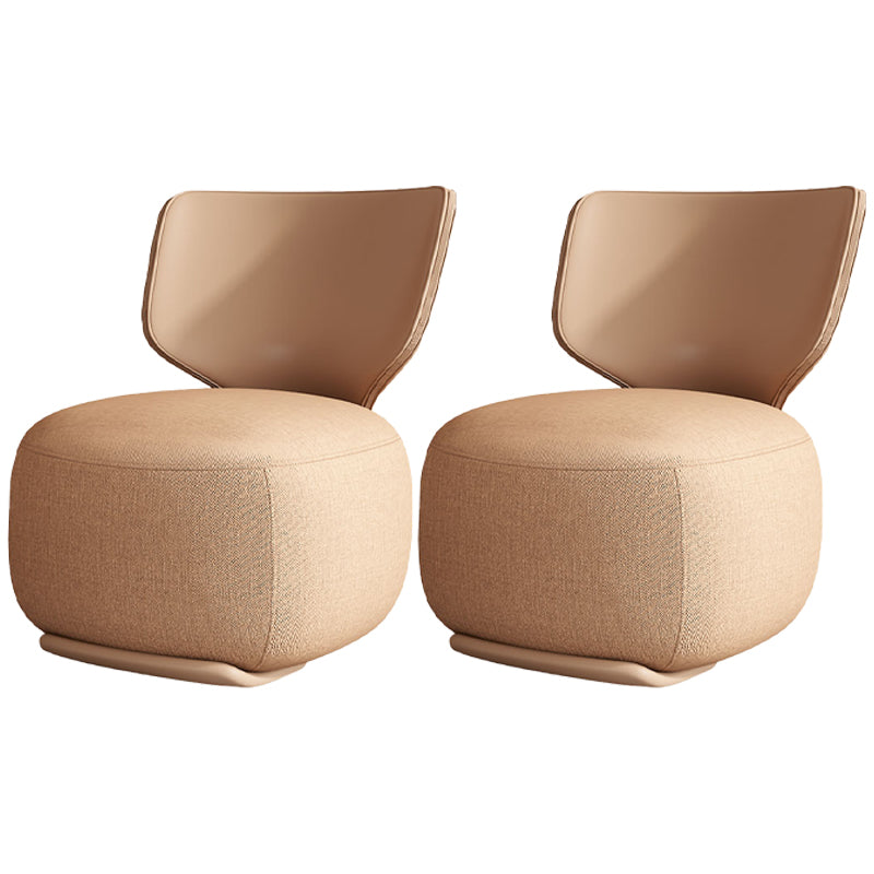 18.11" Wide Armless Chair Accent Chair with Fixed Back for Living Room Brown Linen 2 Piece Set Clearhalo 'Accent Chairs' 'accent_chairs' 'Chairs & Seating' 'furn' 'furn_accent_chairs' 'Furniture' 'Living Room Furniture' 6069202