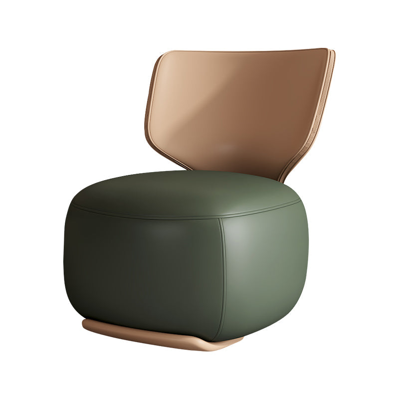 18.11" Wide Armless Chair Accent Chair with Fixed Back for Living Room Green Faux Leather 1 Piece Clearhalo 'Accent Chairs' 'accent_chairs' 'Chairs & Seating' 'furn' 'furn_accent_chairs' 'Furniture' 'Living Room Furniture' 6069204