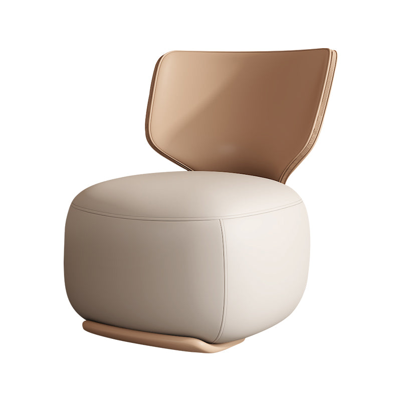 18.11" Wide Armless Chair Accent Chair with Fixed Back for Living Room Off-White Faux Leather 1 Piece Clearhalo 'Accent Chairs' 'accent_chairs' 'Chairs & Seating' 'furn' 'furn_accent_chairs' 'Furniture' 'Living Room Furniture' 6069211