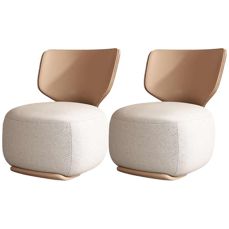 18.11" Wide Armless Chair Accent Chair with Fixed Back for Living Room Off-White Linen 2 Piece Set Clearhalo 'Accent Chairs' 'accent_chairs' 'Chairs & Seating' 'furn' 'furn_accent_chairs' 'Furniture' 'Living Room Furniture' 6069214