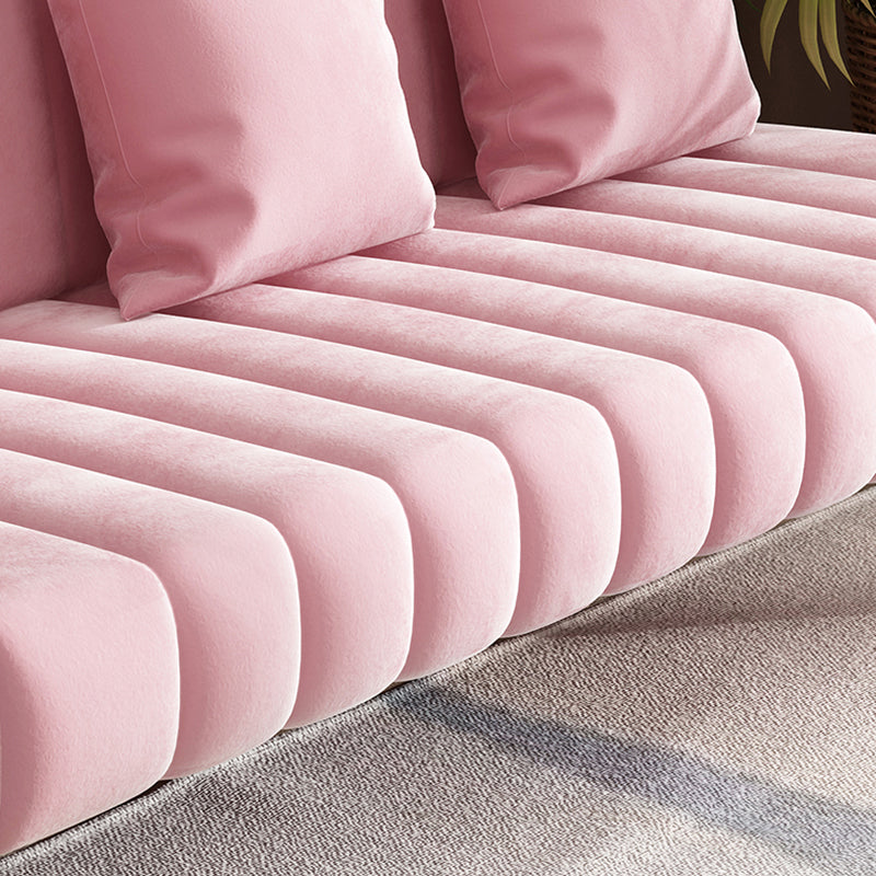 28.34 "Sofá de terciopelo alto con 3 almohadas sofá de brazo cuadrado para sala de estar