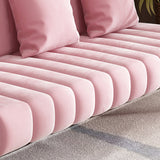 28.34 "Sofá de terciopelo alto con 3 almohadas sofá de brazo cuadrado para sala de estar