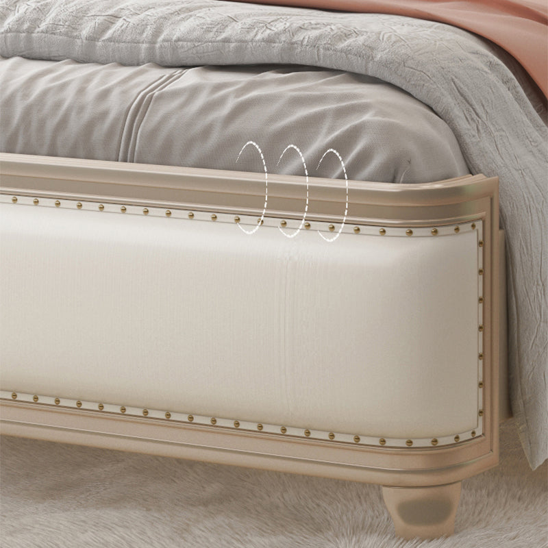 Victorian White Panel Bett gepolstertes Kopfteilbett mit individuellen goldenen Beinen