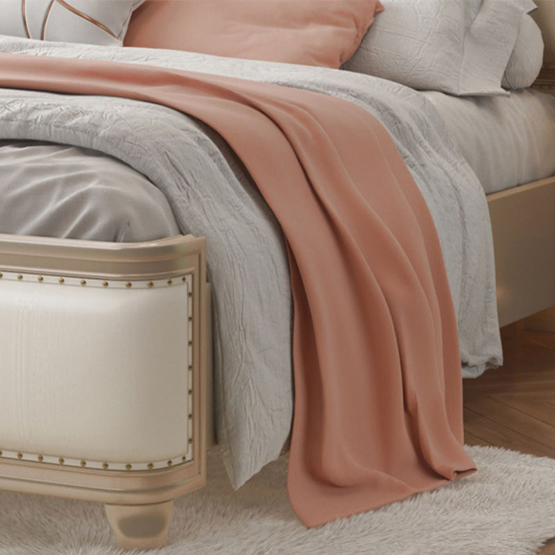 Victorian White Panel Bett gepolstertes Kopfteilbett mit individuellen goldenen Beinen