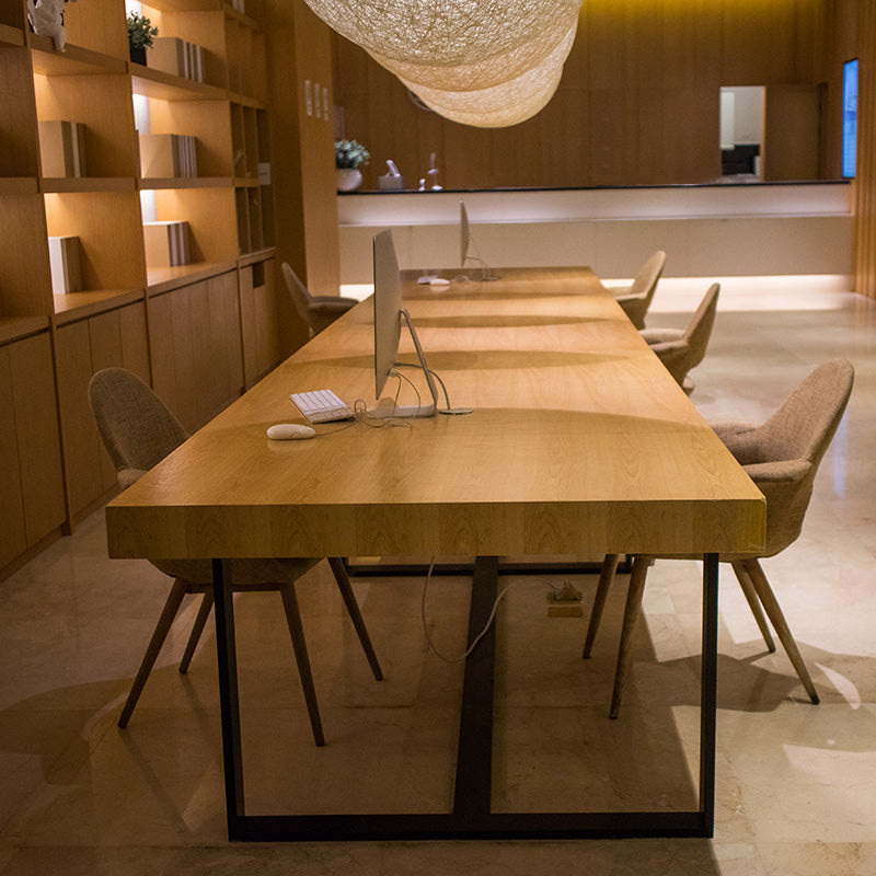 Industrial Rectangular Office Desk Solid Wood Home Writing Desk Clearhalo 'furn' 'furn_office_desk' 'Furniture' 'Office Desks' 'Office Furniture' 'office_desk' 6069303