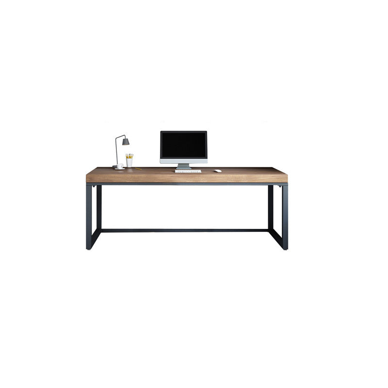 Industrial Metal Sled Office Desk Brown Home Writing Desk with Metal Legs 47.2"L x 23.6"W x 29.5"H Clearhalo 'furn' 'furn_office_desk' 'Furniture' 'Office Desks' 'Office Furniture' 'office_desk' 6069322