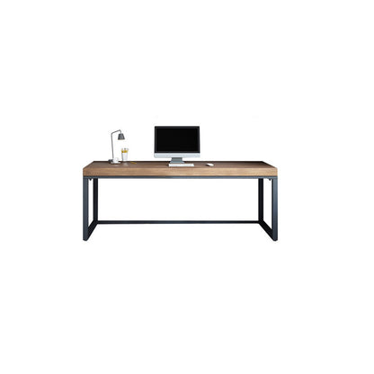 Industrial Metal Sled Office Desk Brown Home Writing Desk with Metal Legs 47.2"L x 23.6"W x 29.5"H Clearhalo 'furn' 'furn_office_desk' 'Furniture' 'Office Desks' 'Office Furniture' 'office_desk' 6069322