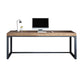 Industrial Metal Sled Office Desk Brown Home Writing Desk with Metal Legs 70.9"L x 31.5"W x 29.5"H Clearhalo 'furn' 'furn_office_desk' 'Furniture' 'Office Desks' 'Office Furniture' 'office_desk' 6069326