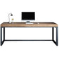Industrial Metal Sled Office Desk Brown Home Writing Desk with Metal Legs 86.6"L x 31.5"W x 29.5"H Clearhalo 'furn' 'furn_office_desk' 'Furniture' 'Office Desks' 'Office Furniture' 'office_desk' 6069329