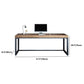 Industrial Metal Sled Office Desk Brown Home Writing Desk with Metal Legs Clearhalo 'furn' 'furn_office_desk' 'Furniture' 'Office Desks' 'Office Furniture' 'office_desk' 6069338