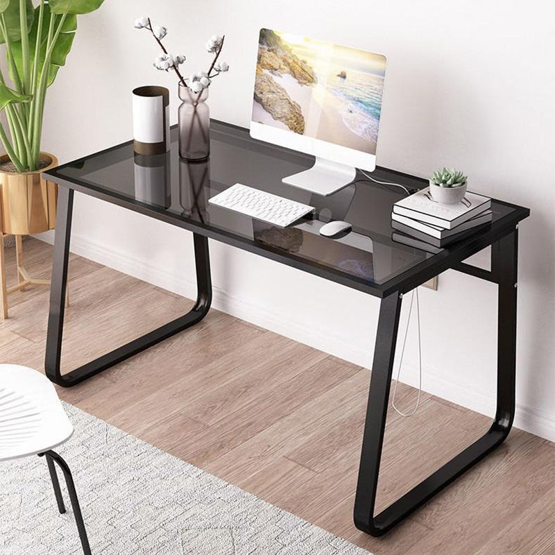 Bureau d'écriture en miroir contemporain Verre rectangulaire pour le bureau