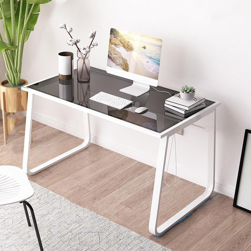 Bureau d'écriture en miroir contemporain Verre rectangulaire pour le bureau