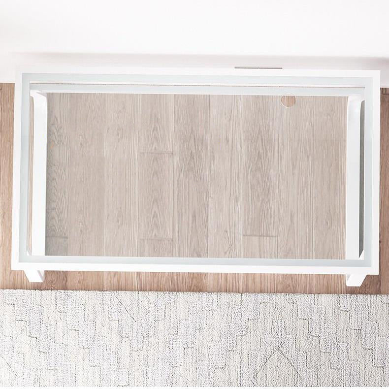 Bureau d'écriture en miroir contemporain Verre rectangulaire pour le bureau