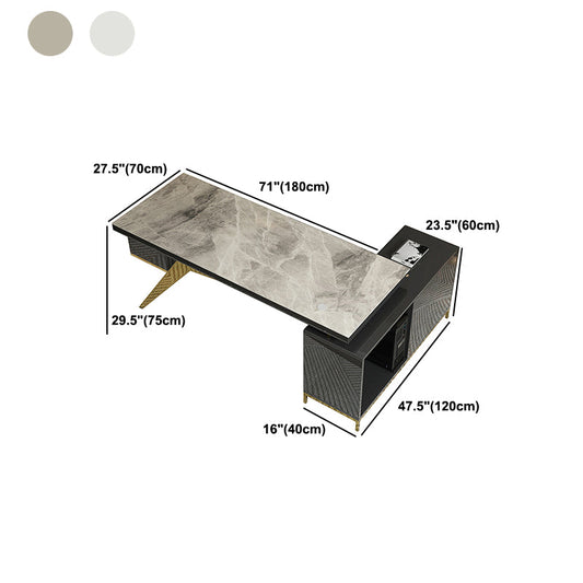 Bureau de bureau en L en L Glam Glam Glam Wood Writing Bureau pour la maison