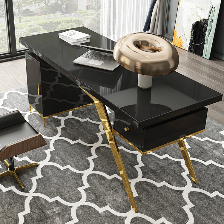 Bureau de bureau rectangulaire moderne bureau d'ordinateur en verre pour la maison