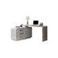 Glam Wood Computer Desk White Pedestal Writing Desk for Home