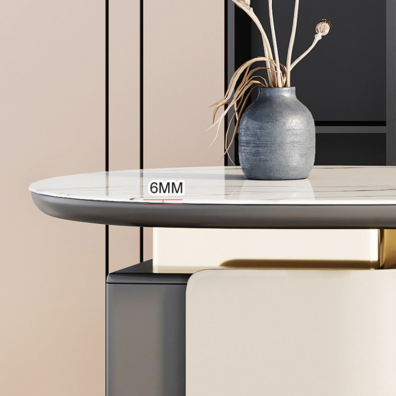 Zeitgenössischer Marmor -Computertisch für Büro 30 "H Schreibtisch in Weiß