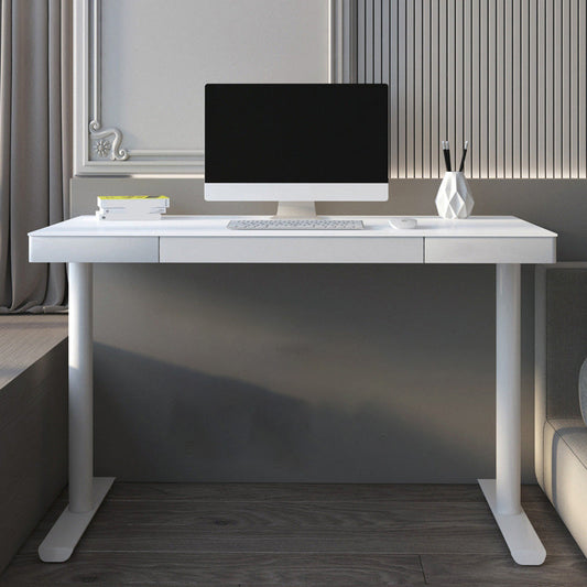 Bureau d'écriture en verre contemporain Parsons Base bureau de bureau