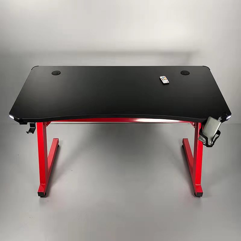 Contemporary Wooden Gaming Desk for Home 24"W X 30"H Desk in Black Clearhalo 'furn' 'furn_office_desk' 'Furniture' 'Office Desks' 'Office Furniture' 'office_desk' 6069612