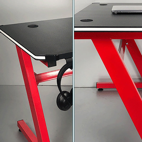 Contemporary Wooden Gaming Desk for Home 24"W X 30"H Desk in Black Clearhalo 'furn' 'furn_office_desk' 'Furniture' 'Office Desks' 'Office Furniture' 'office_desk' 6069614