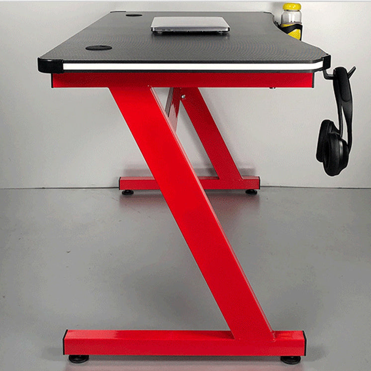 Contemporary Wooden Gaming Desk for Home 24"W X 30"H Desk in Black Clearhalo 'furn' 'furn_office_desk' 'Furniture' 'Office Desks' 'Office Furniture' 'office_desk' 6069615