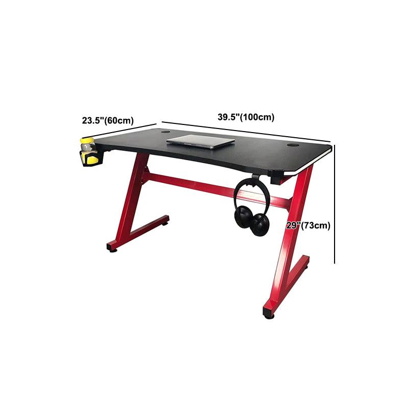 Contemporary Wooden Gaming Desk for Home 24"W X 30"H Desk in Black Clearhalo 'furn' 'furn_office_desk' 'Furniture' 'Office Desks' 'Office Furniture' 'office_desk' 6069618