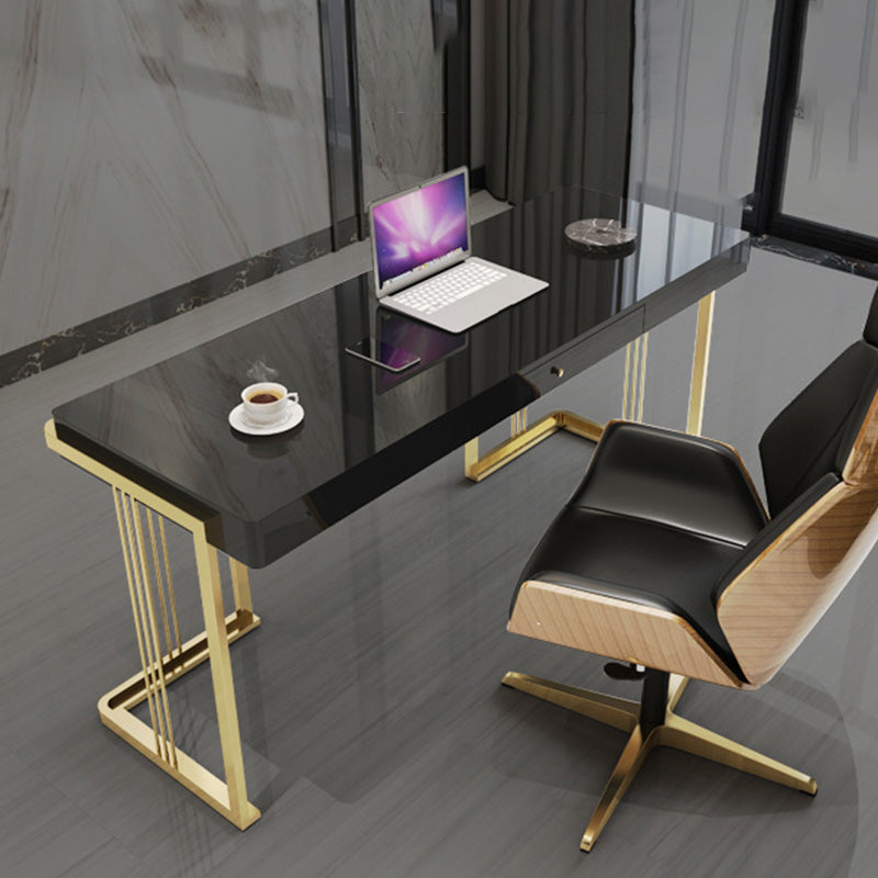 Escritorio de oficina rectangular de mármol escritorio de escritura moderna en forma de H para casa