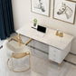 Rectangular Marble Office Desk Glam Solid Wood Writing Desk for Home White Clearhalo 'furn' 'furn_office_desk' 'Furniture' 'Office Desks' 'Office Furniture' 'office_desk' 6069672