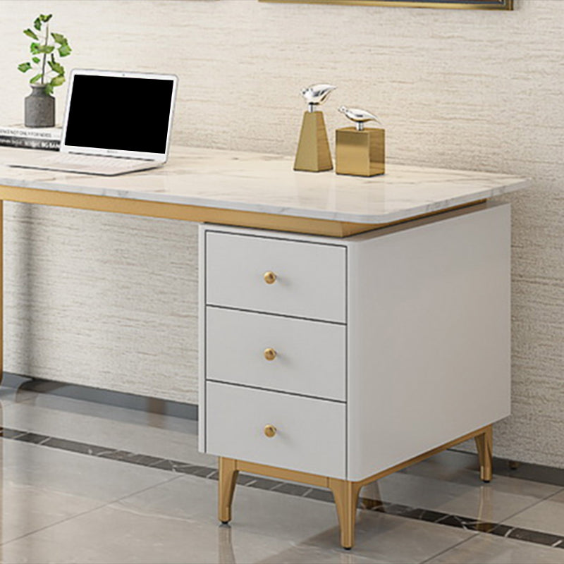Rectangular Marble Office Desk Glam Solid Wood Writing Desk for Home Clearhalo 'furn' 'furn_office_desk' 'Furniture' 'Office Desks' 'Office Furniture' 'office_desk' 6069678