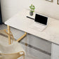 Rectangular Marble Office Desk Glam Solid Wood Writing Desk for Home Clearhalo 'furn' 'furn_office_desk' 'Furniture' 'Office Desks' 'Office Furniture' 'office_desk' 6069680