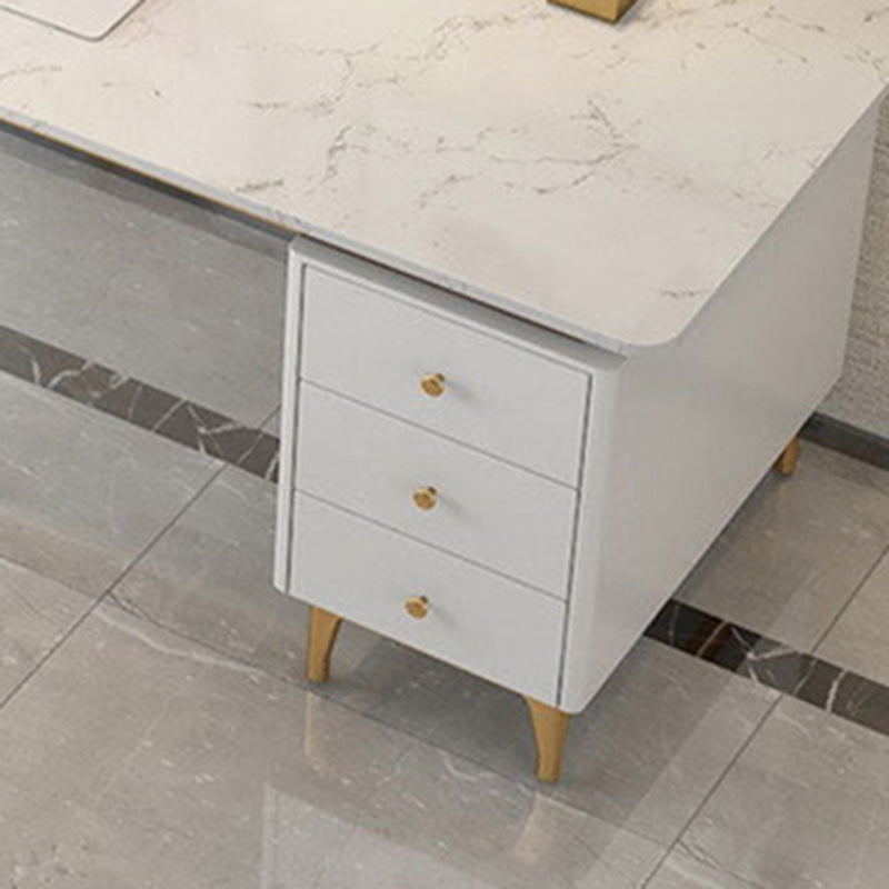 Rectangular Marble Office Desk Glam Solid Wood Writing Desk for Home Clearhalo 'furn' 'furn_office_desk' 'Furniture' 'Office Desks' 'Office Furniture' 'office_desk' 6069681