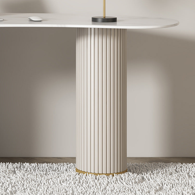 Hedendaags marmer gebogen kantoorbureau met laden schrijfbureau voor kantoor