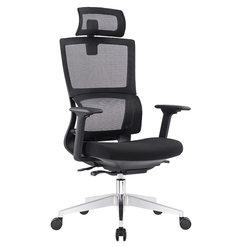 Executive Mid Back Office Chair Tilt Mechanism with Headrest Office Chair 1 Piece Metal Clearhalo 'furn' 'furn_office_chair' 'Furniture' 'Office Chairs' 'Office Furniture' 'office_chair' 6069804